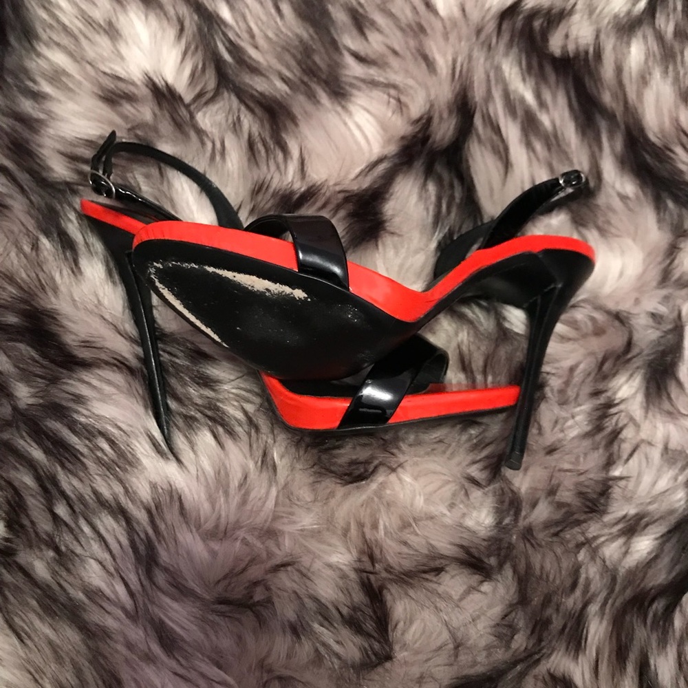 Red and black Giuseppe Zanotti sling back sandals - Picture 2 of 3
